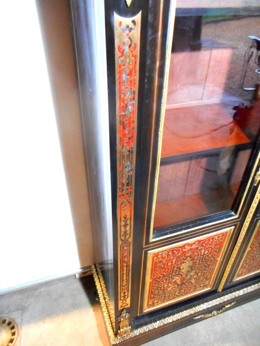 Showcase In Boulle Marquetry Napoleon III Period-photo-7