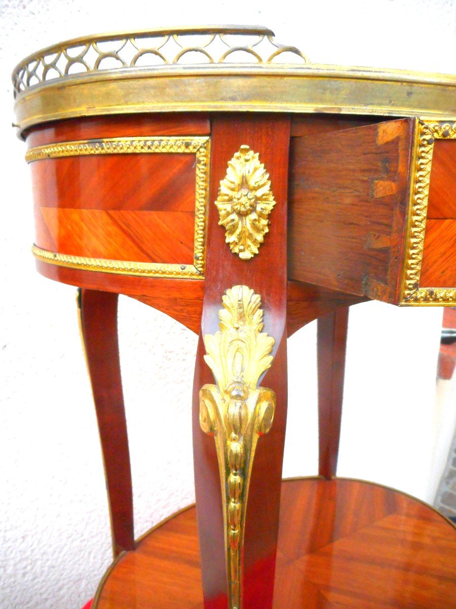 Pedestal In Marquetry And Gilt Bronze Nineteenth Time-photo-7