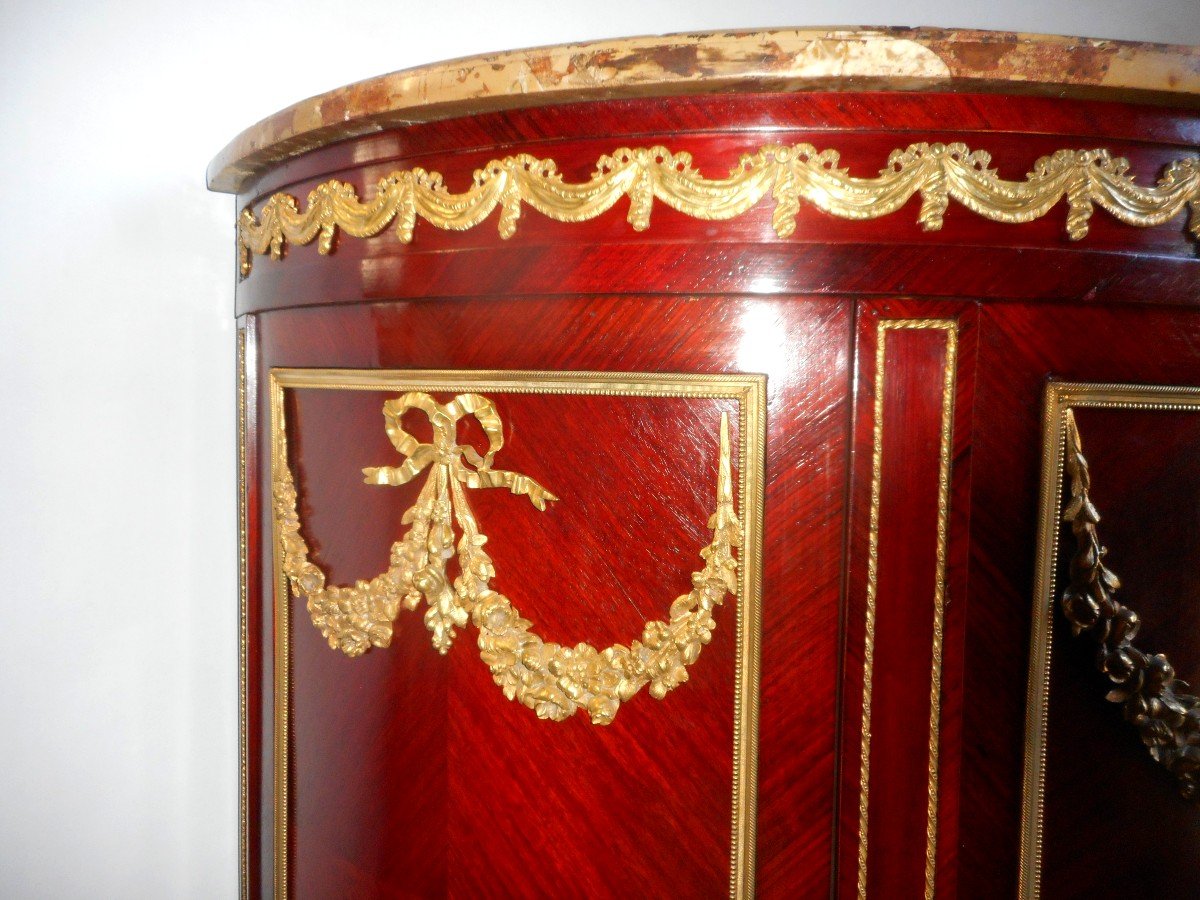 Half Moon Buffet Nineteenth Time In Mahogany And Gilt Bronze-photo-2