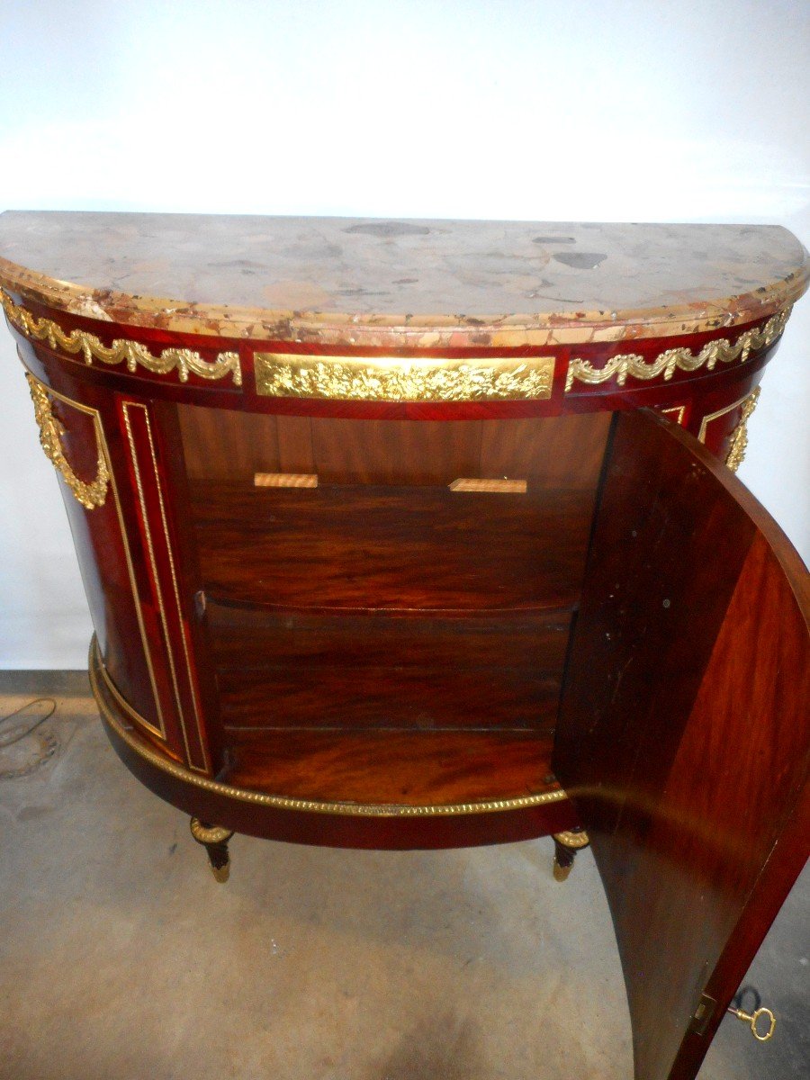 Half Moon Buffet Nineteenth Time In Mahogany And Gilt Bronze-photo-8