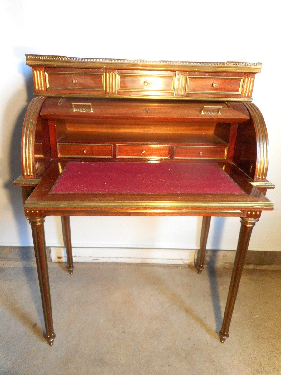 Desk In Mahogany And Gilt Bronze Napoleon III Period-photo-2