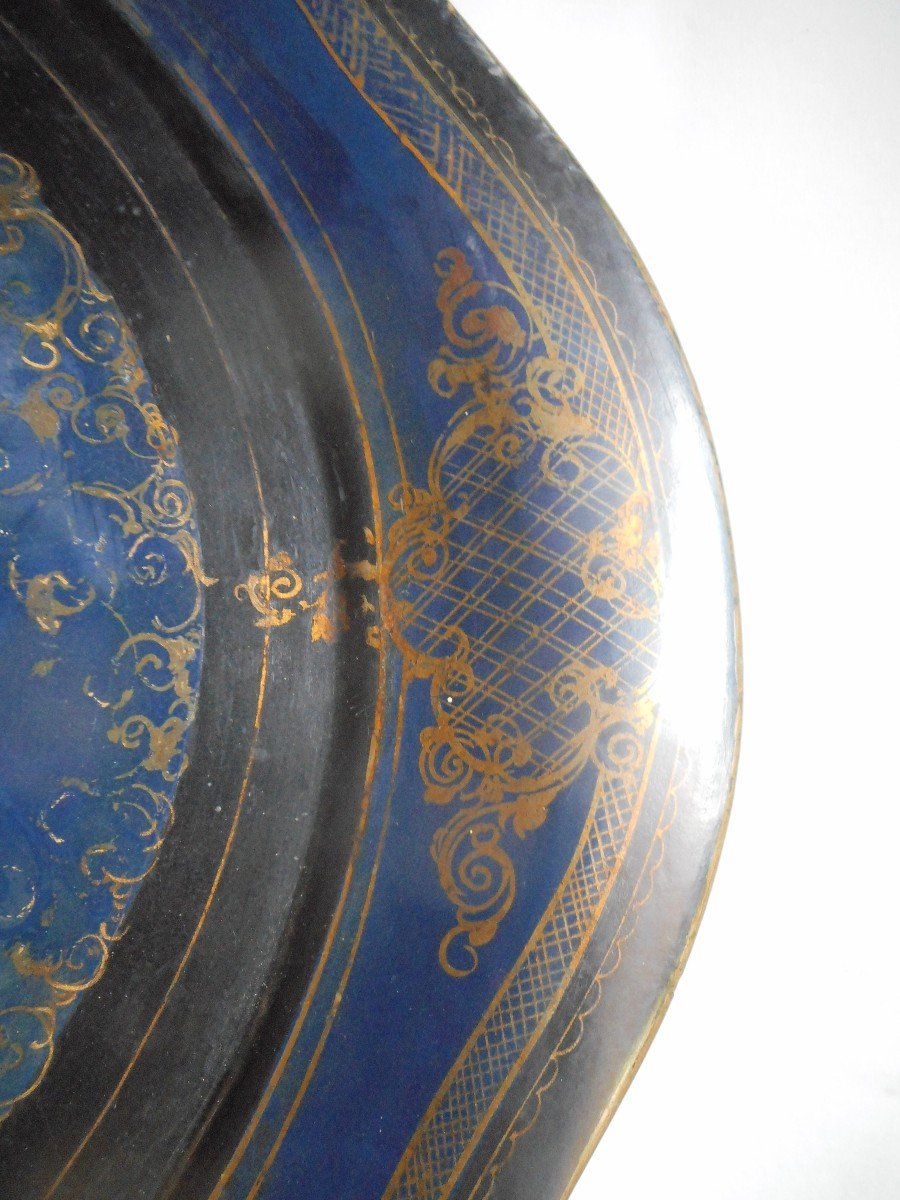 Tray In Lacquered And Gilded Wood Napoleon III Period-photo-2