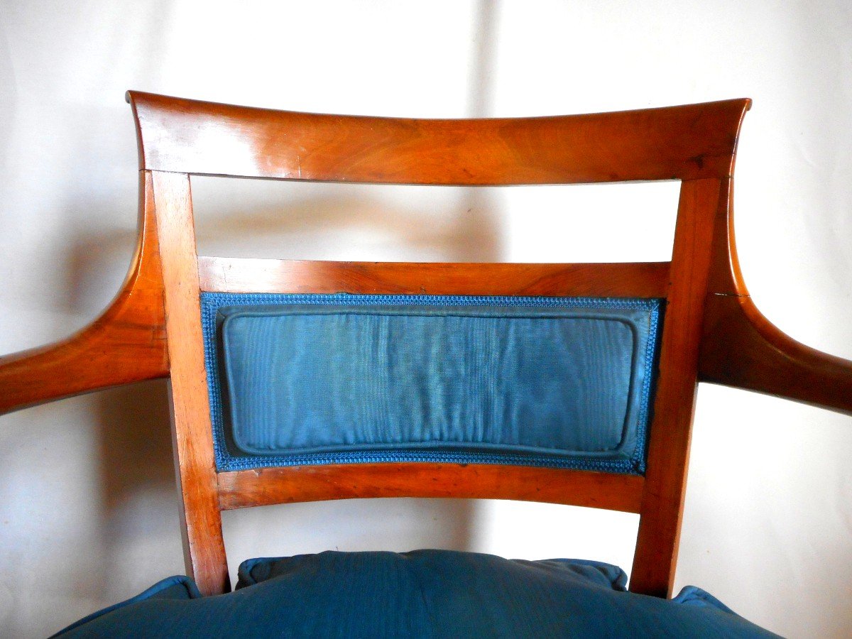 Office Armchair In Walnut Restoration Period-photo-4