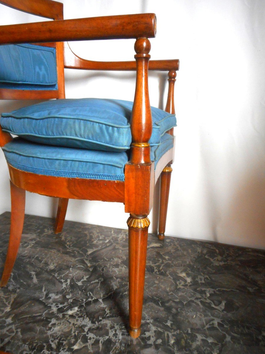 Office Armchair In Walnut Restoration Period-photo-7