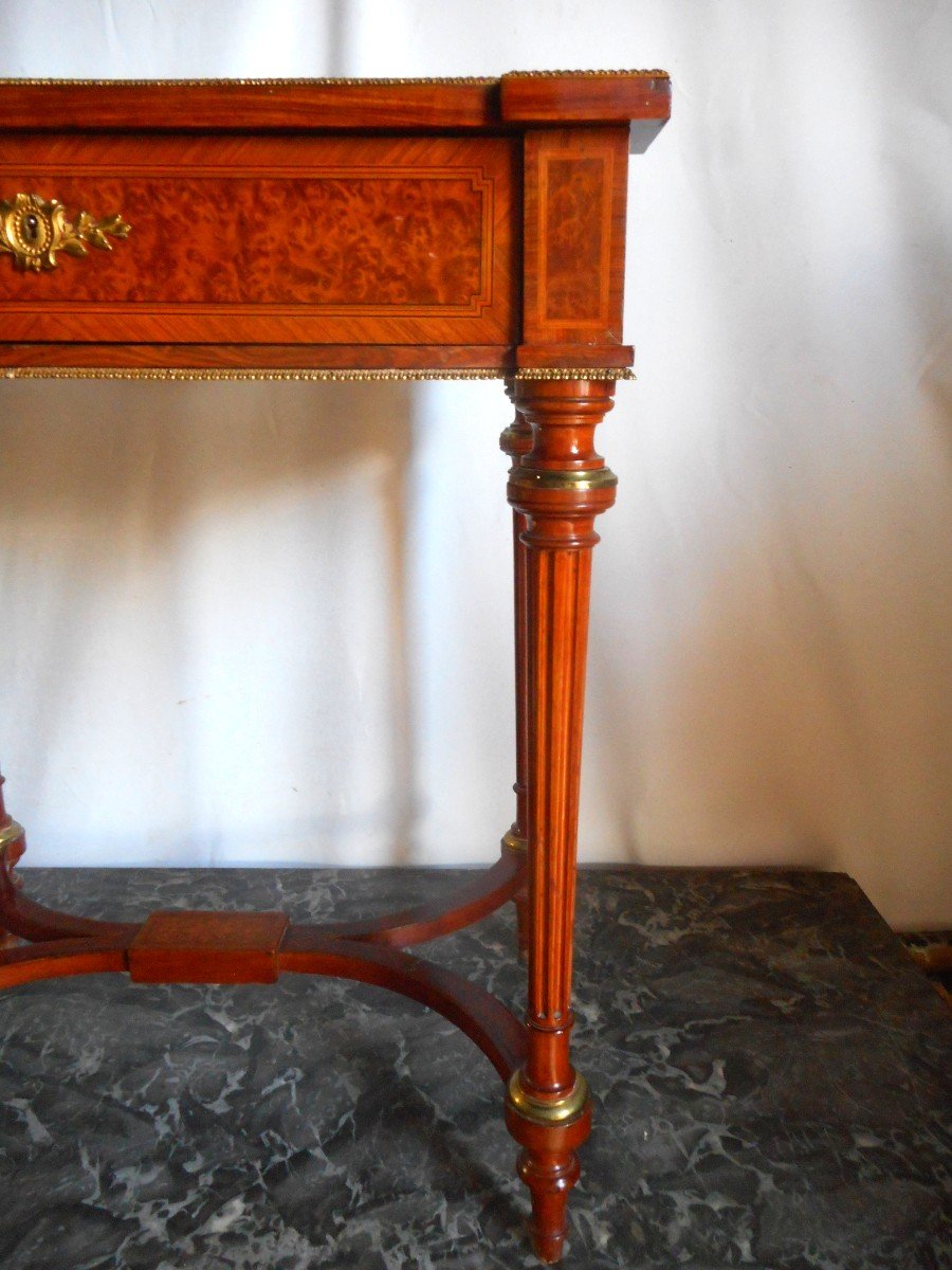 Side Table In Marquetry And Gilt Bronze Napoleon III Period-photo-4