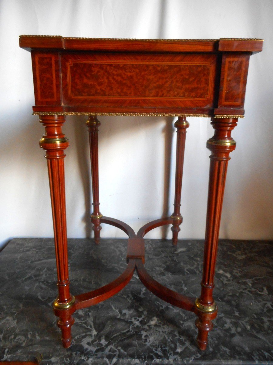 Side Table In Marquetry And Gilt Bronze Napoleon III Period-photo-7