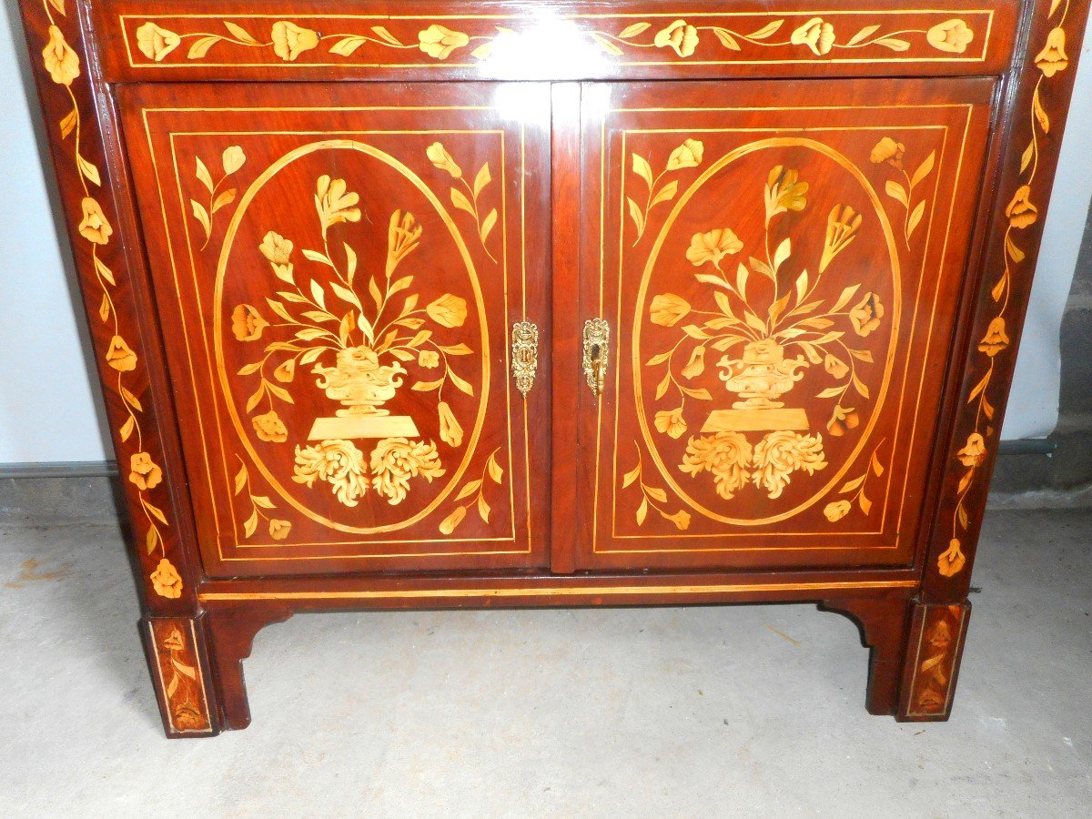Secretary In Floral Marquetry Charles X Period-photo-4