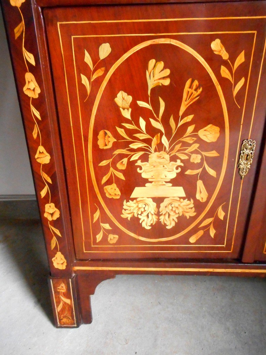 Secretary In Floral Marquetry Charles X Period-photo-1