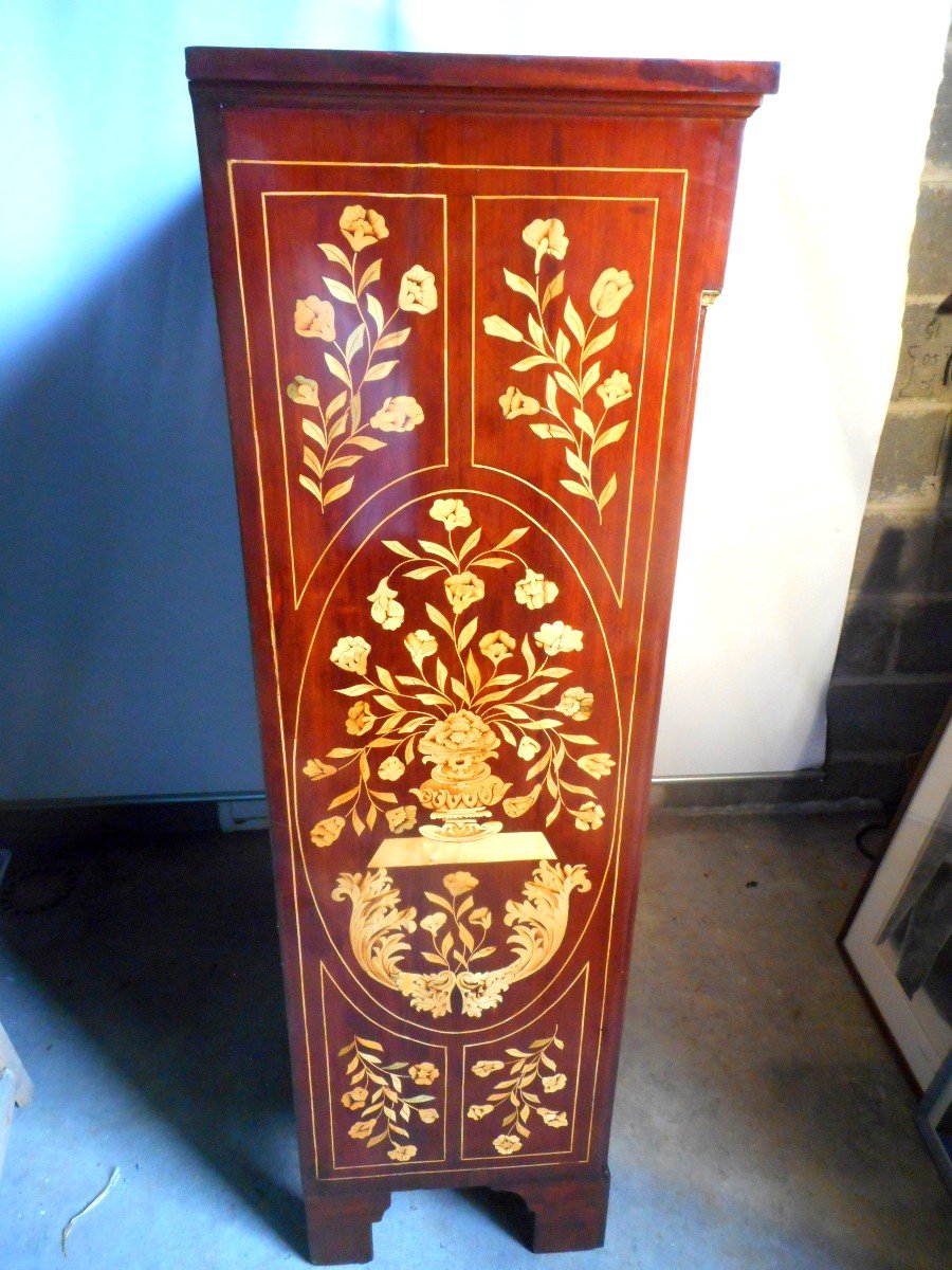 Secretary In Floral Marquetry Charles X Period-photo-5