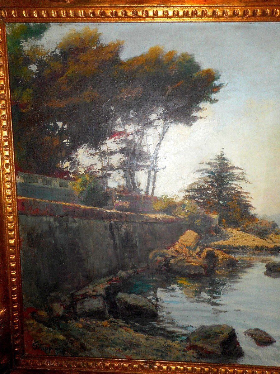 Pair Of Impressionist Landscape Paintings By Francesco Filippini 1853-1895-photo-4