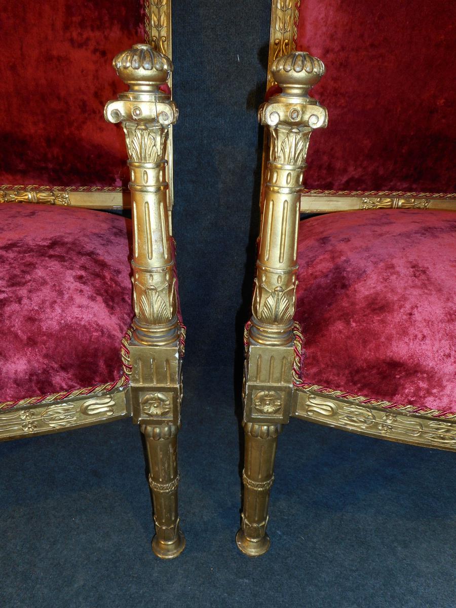 Outstanding Living In Golden Wood XIXth Retyped In The Ancienne-photo-1