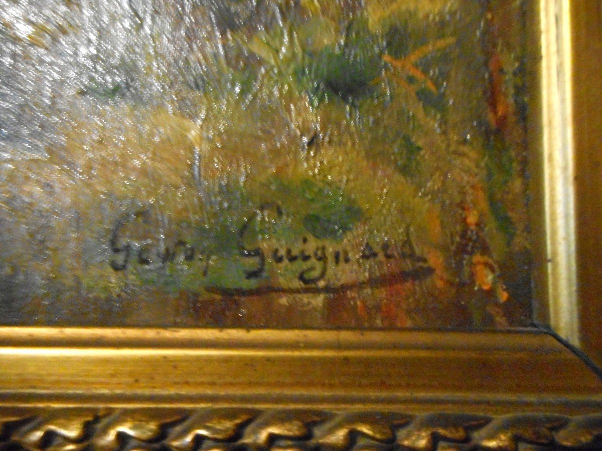 Painting Scene Hunting Course By Alexandre Gaston Guignard (1848-1922)-photo-1
