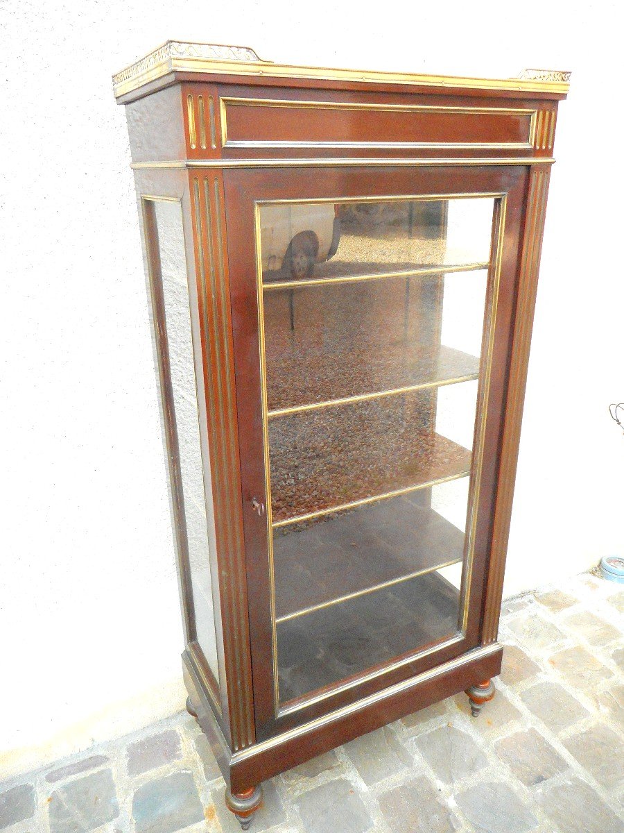 Small Napoleon III Period Showcase In Mahogany And Gilt Bronze-photo-3