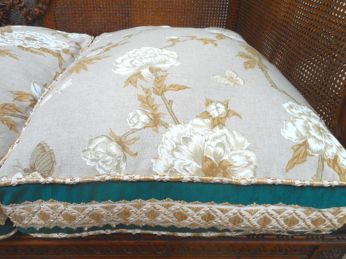 Carved Walnut And Cane Sofa Napoleon III Period-photo-8
