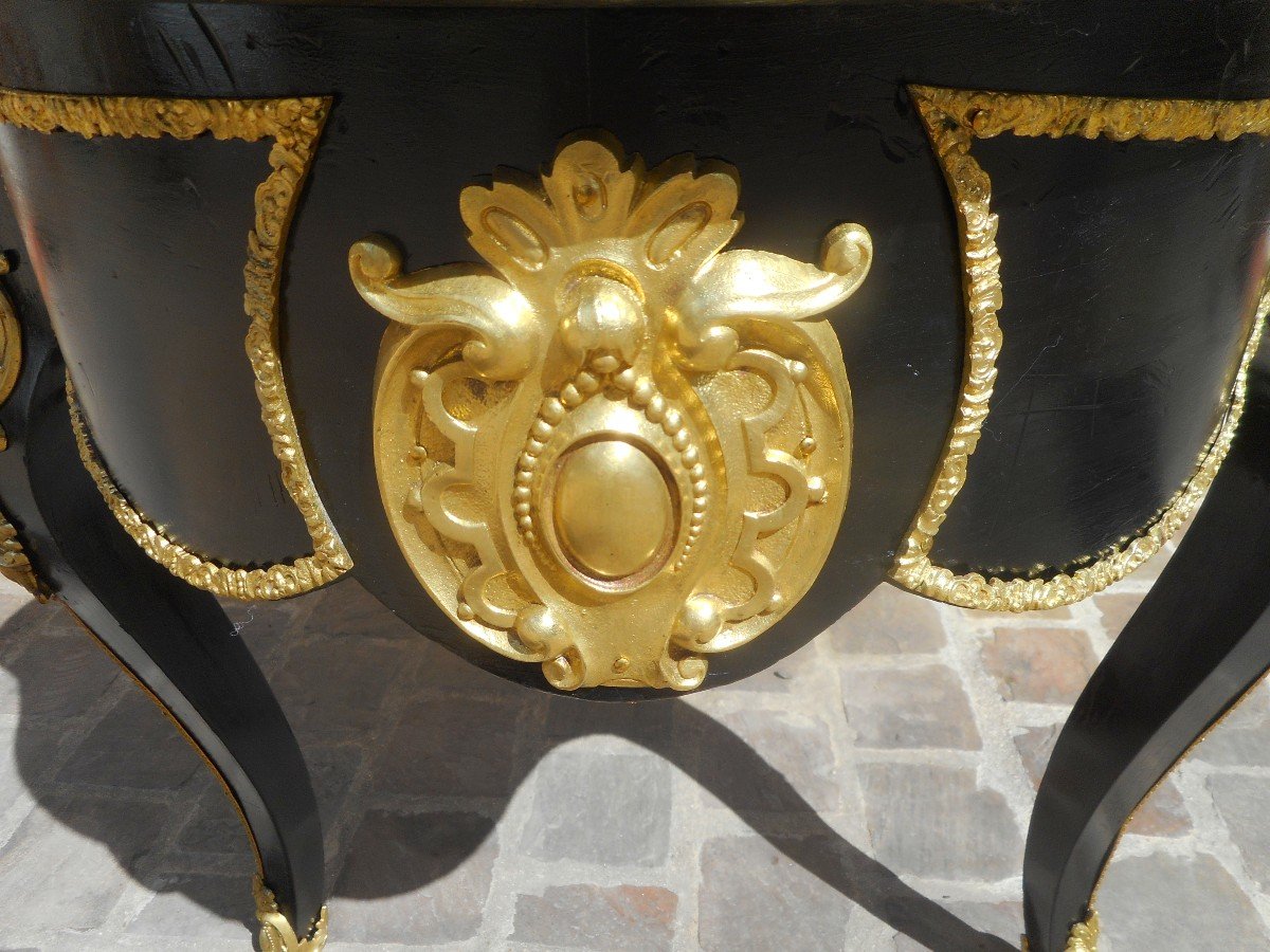 Middle Table In Marquetry And Gilt Bronze Stamped Diehl (1811-1885)-photo-7