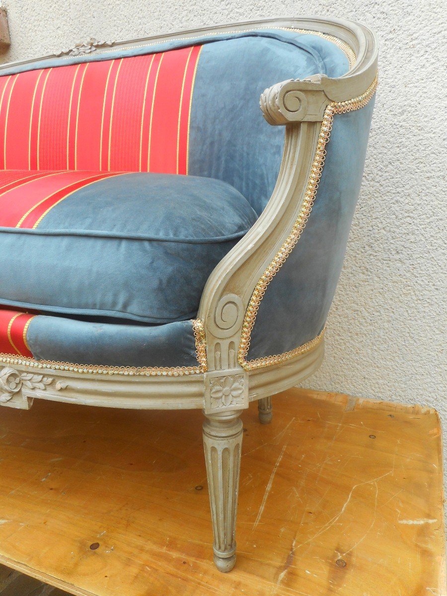 Ensemble De Salon Louis XVI En  Bois Laqué-photo-3