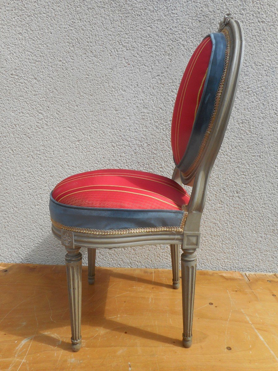 Ensemble De Salon Louis XVI En  Bois Laqué-photo-8