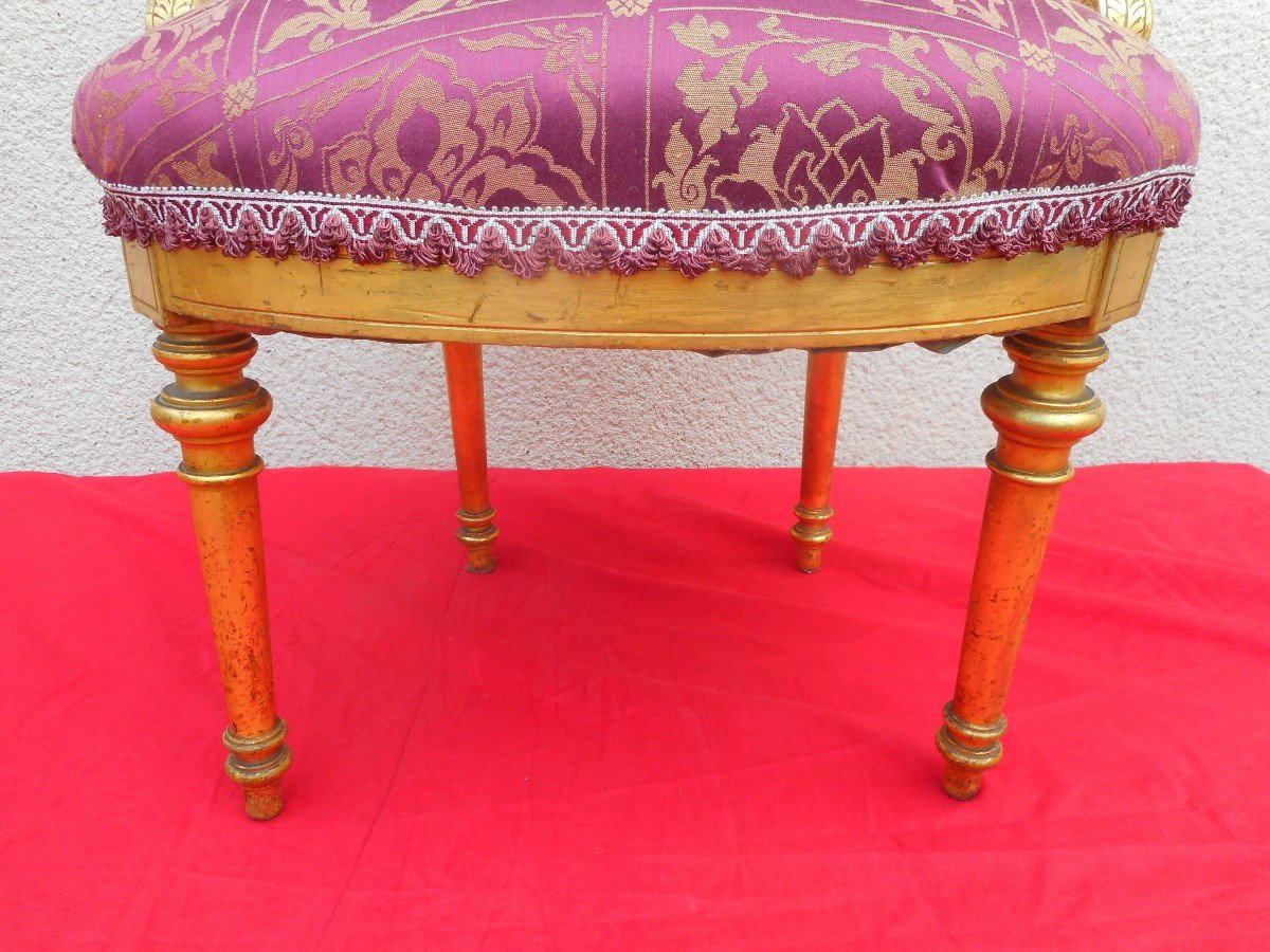 Fauteuil Doré époque Napoléon III-photo-1