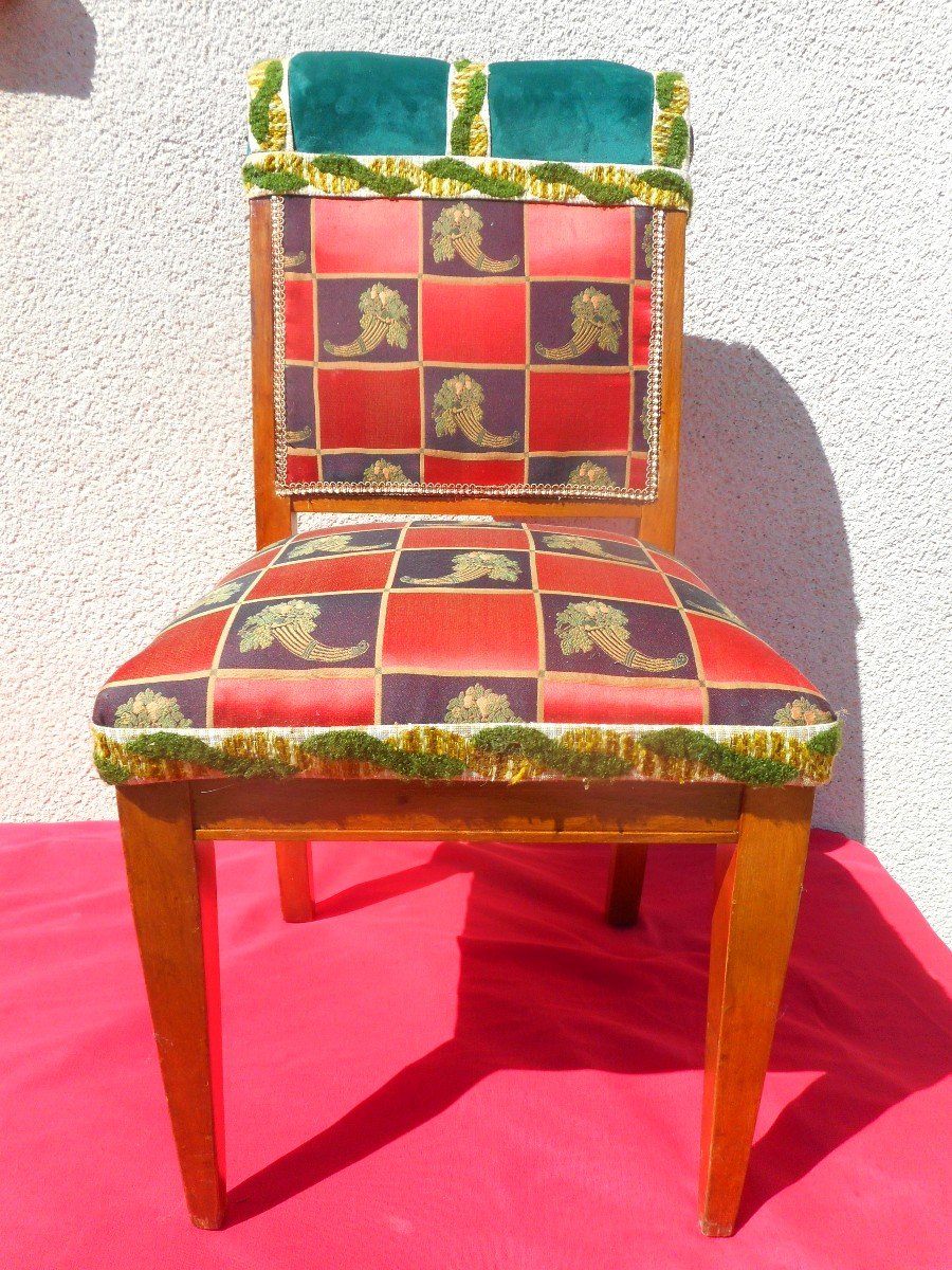Series Of 12 Chairs Stamped Rosello Period Early 20th Century -photo-3