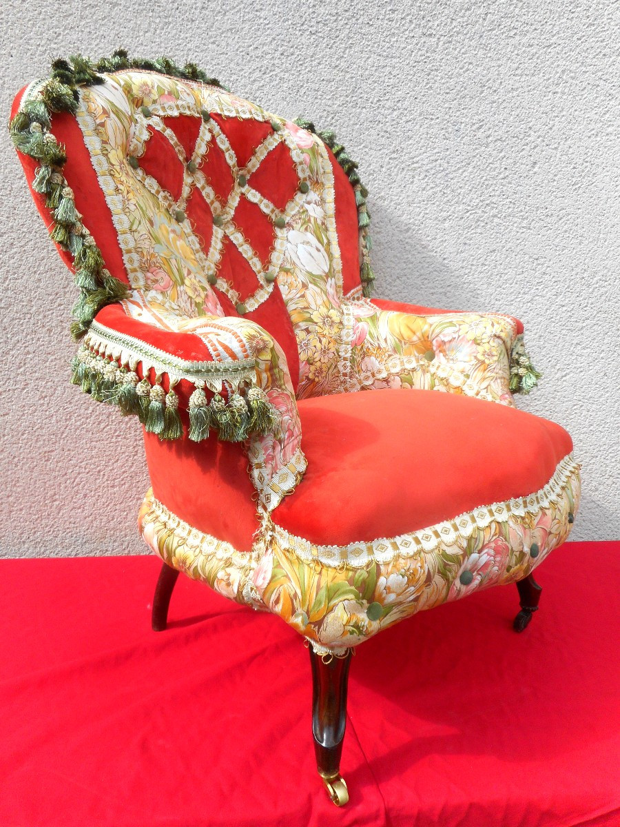 Ensemble De Salon Capitonné époque Napoléon III-photo-3