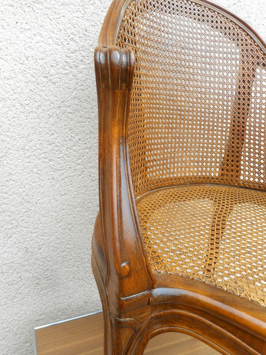 Louis XV Style Caned Office Chair-photo-2