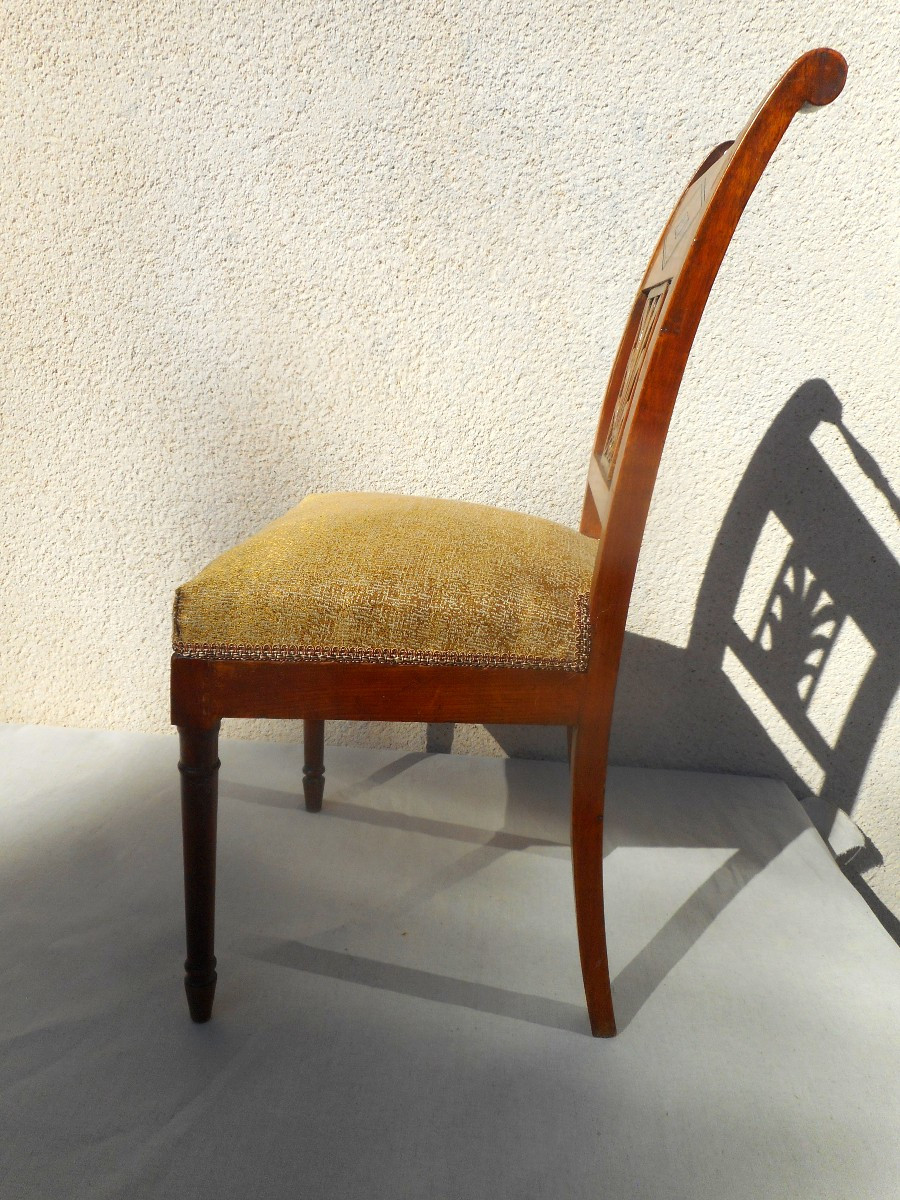Set Of 6 Mahogany Chairs From The Directoire Period-photo-1