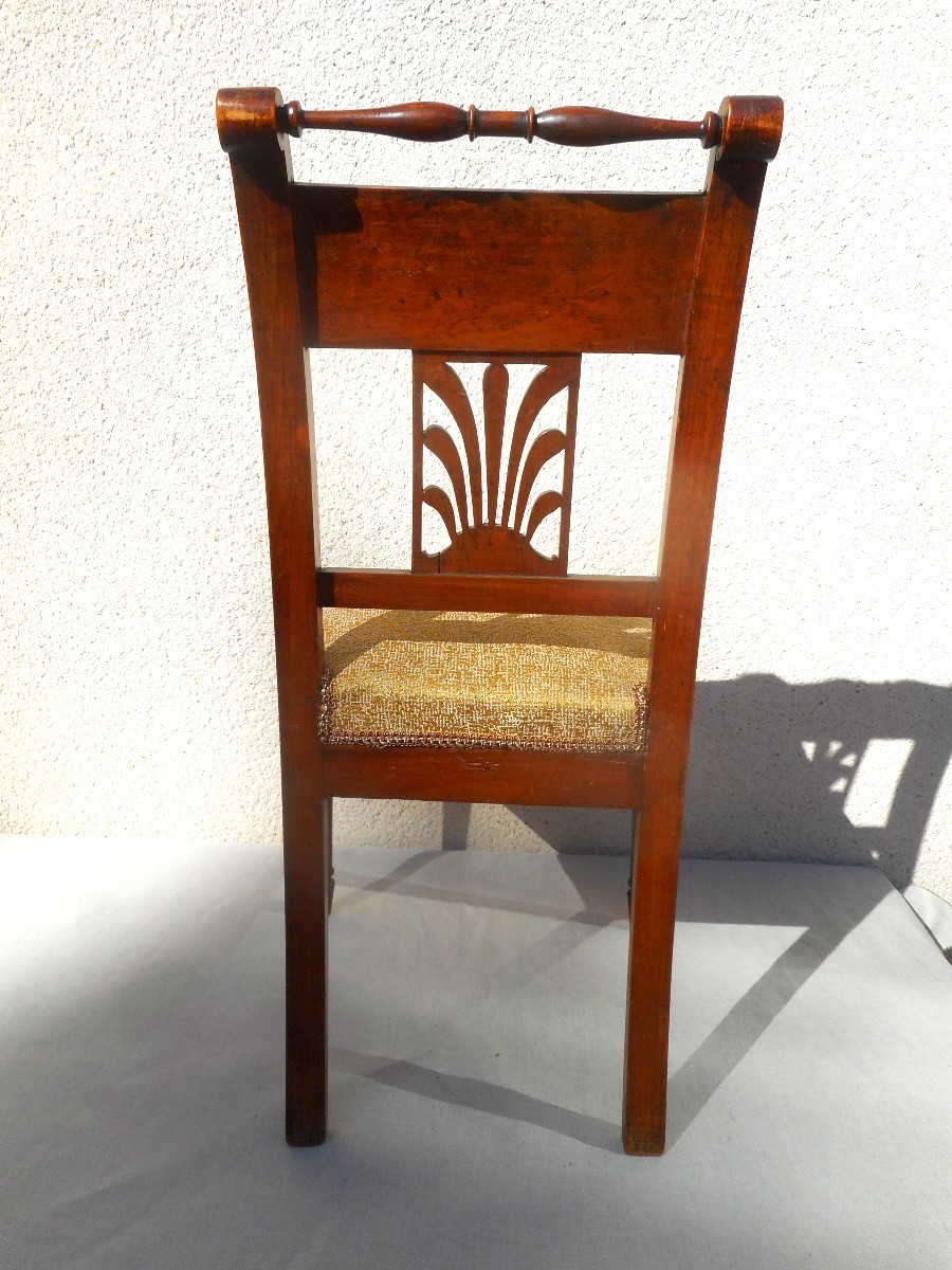 Set Of 6 Mahogany Chairs From The Directoire Period-photo-2