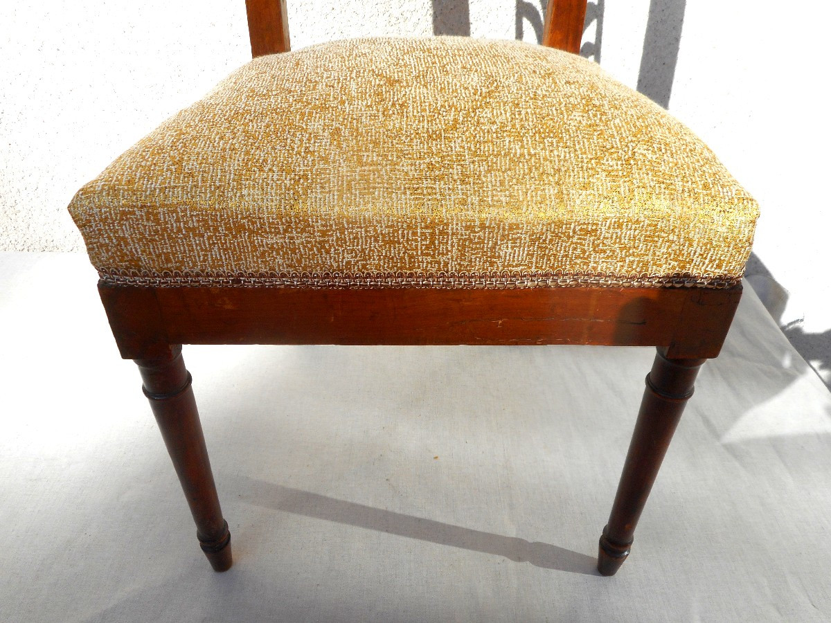 Set Of 6 Mahogany Chairs From The Directoire Period-photo-5