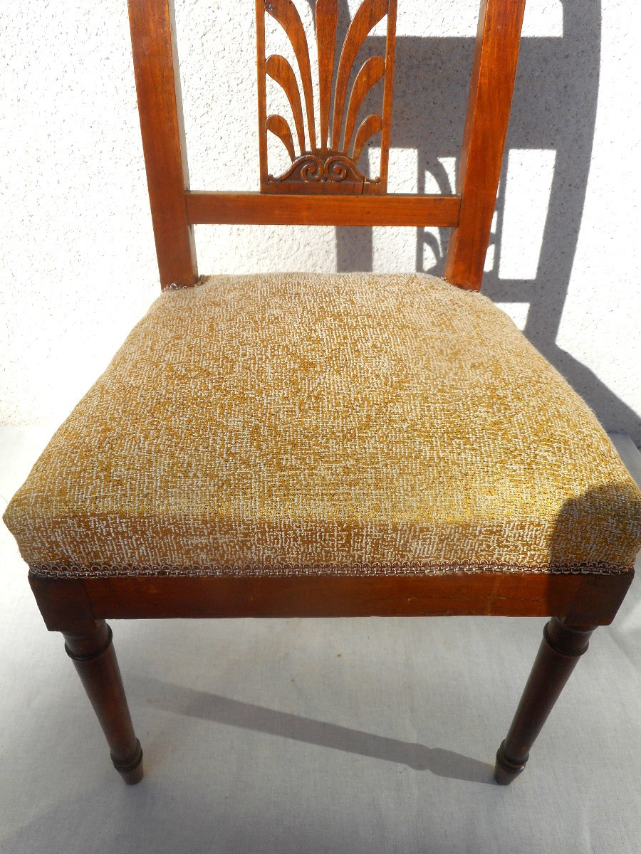 Set Of 6 Mahogany Chairs From The Directoire Period-photo-6