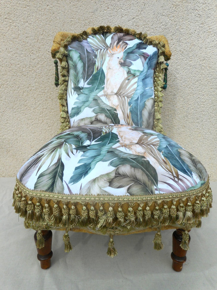 Ensemble de salon "aux perroquets" époque Napoléon III-photo-3