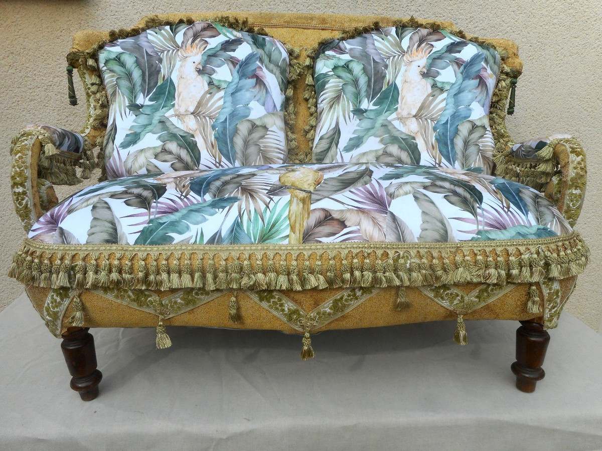 Ensemble de salon "aux perroquets" époque Napoléon III-photo-4