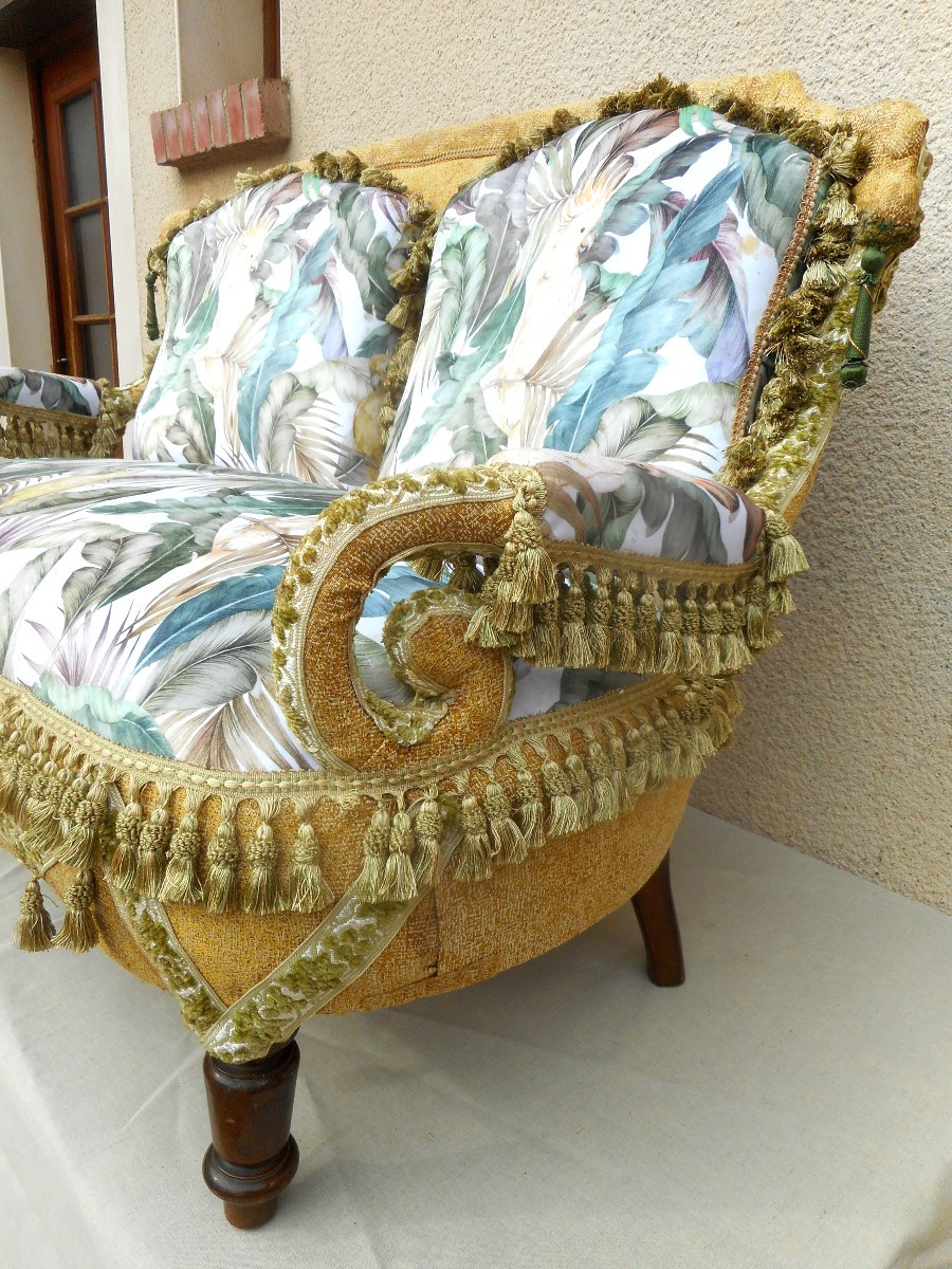 Ensemble de salon "aux perroquets" époque Napoléon III-photo-5
