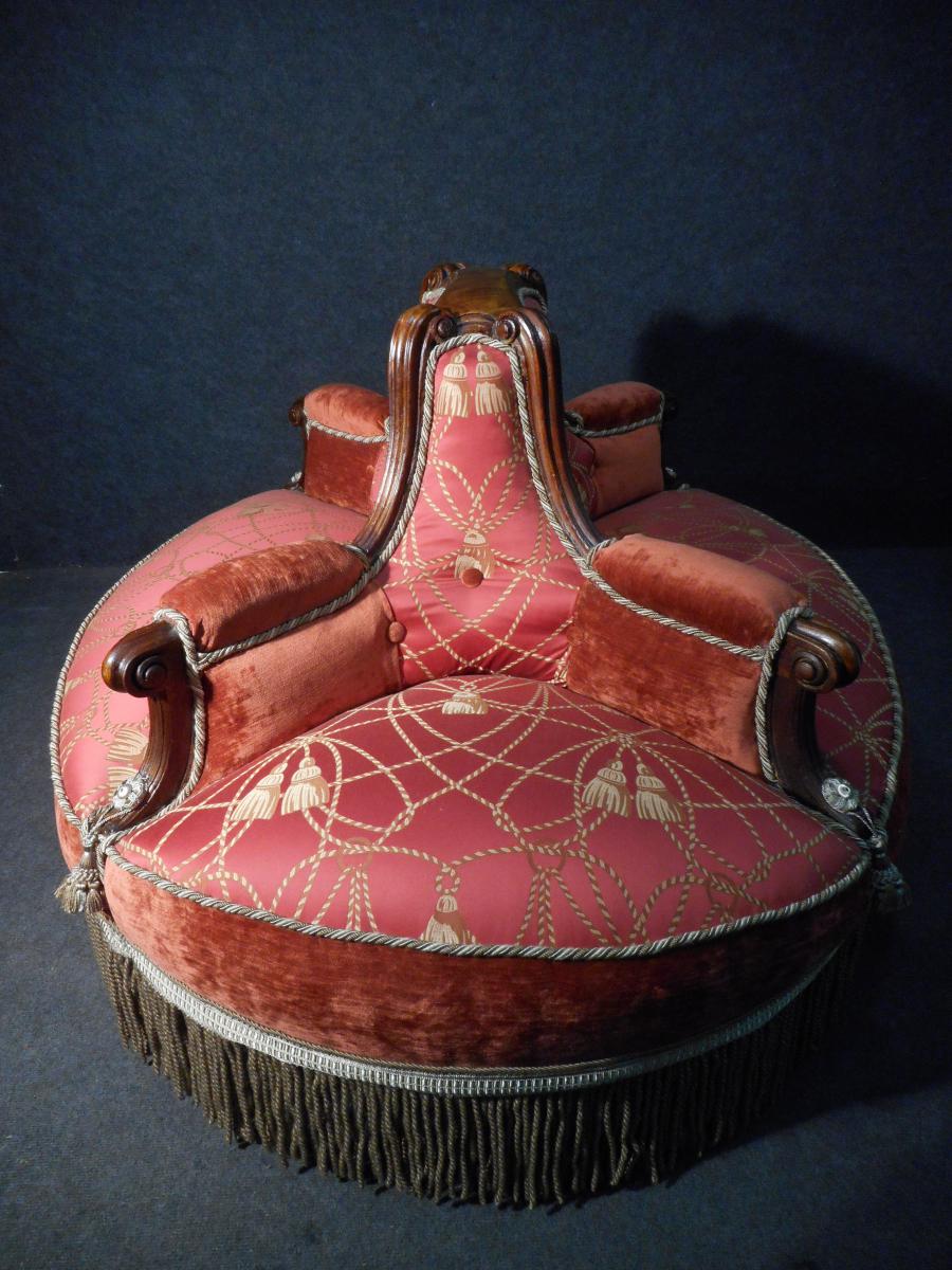 Exceptional Sofa Says "terminal" Napoleon III Capitonné-photo-3