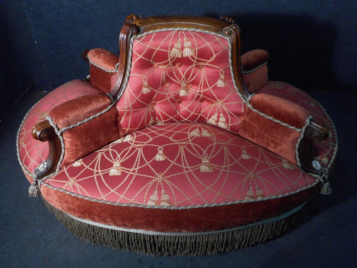 Exceptional Sofa Says "terminal" Napoleon III Capitonné-photo-4