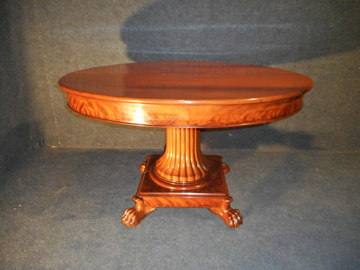 Table Central Foot In Mahogany From Cuba Empire Period Stamped-photo-2