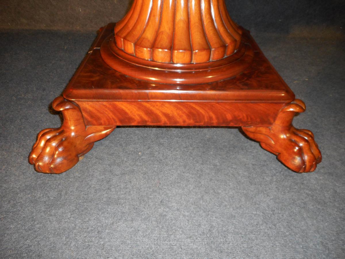 Table Central Foot In Mahogany From Cuba Empire Period Stamped-photo-3