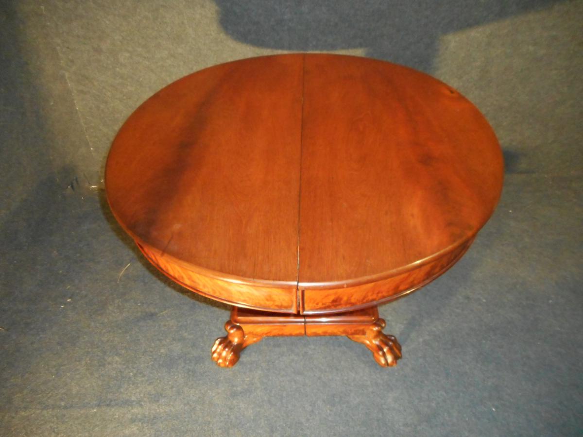 Table Central Foot In Mahogany From Cuba Empire Period Stamped-photo-4