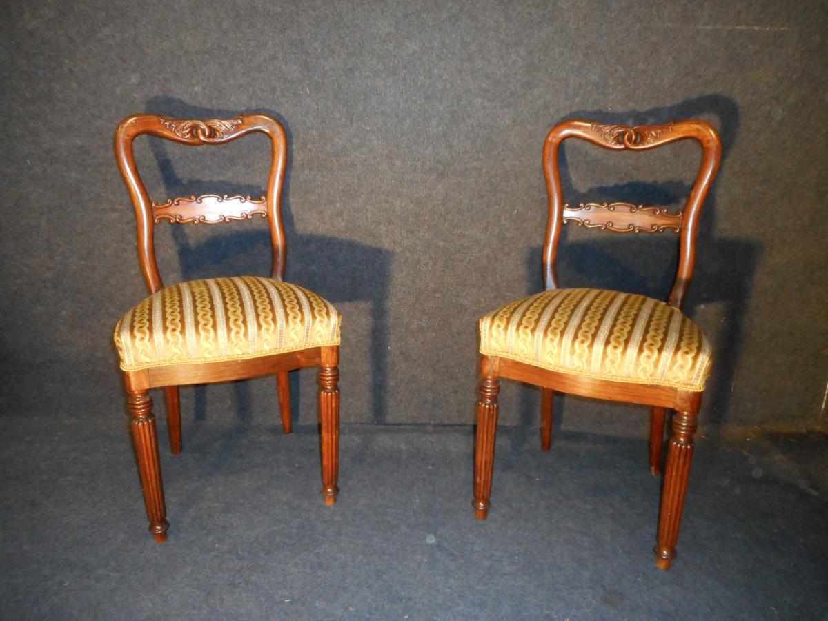 Pair Of Chairs Charles X Stamped Marcus