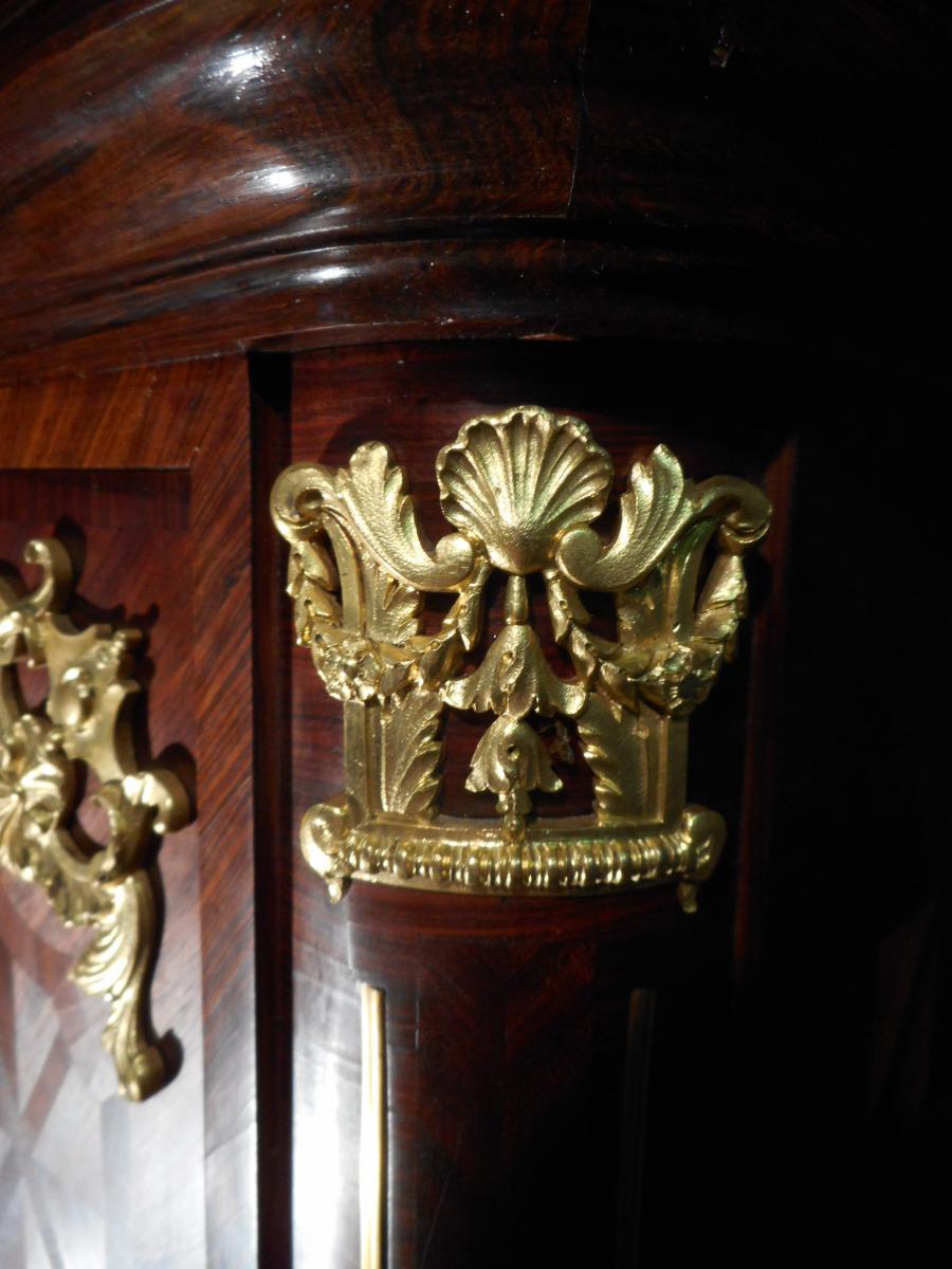 Small XIXth Wardrobe Stamped Paul Sormani In Marquetry And Gilded Bronze-photo-1