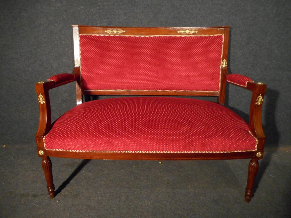 19th Century XIXth Century Sculpture Set In Golden Mahogany And Bronze-photo-4