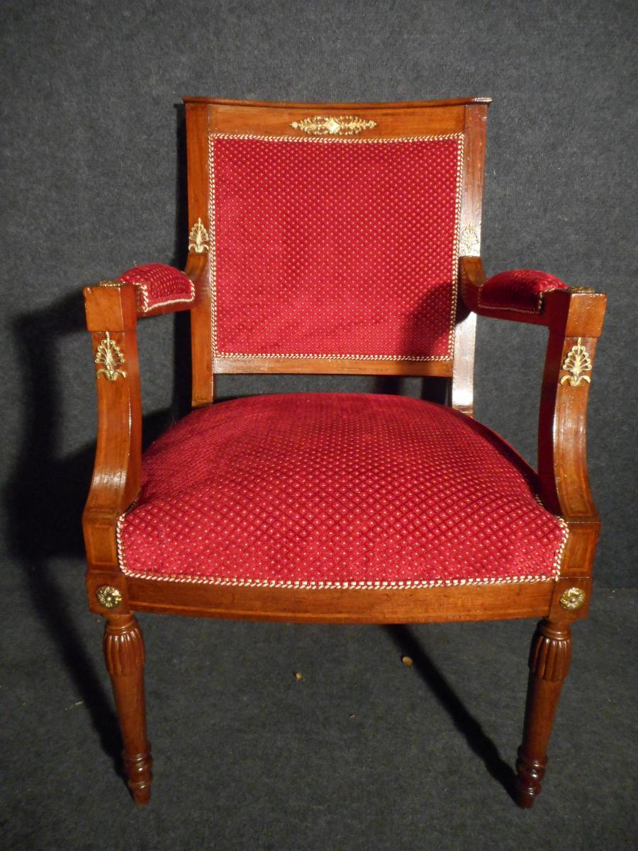 19th Century XIXth Century Sculpture Set In Golden Mahogany And Bronze-photo-5
