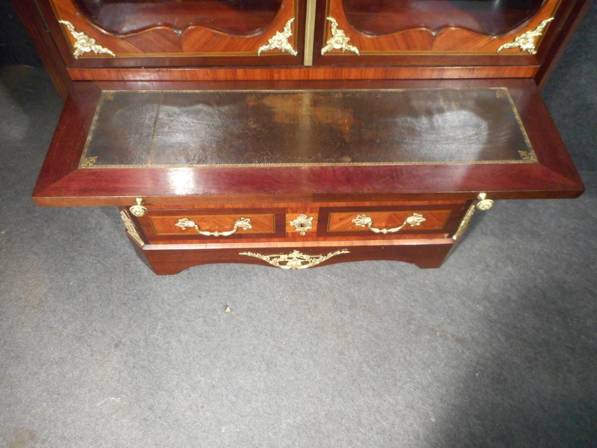 Furniture System XVIIIth Time In Marquetry And Gilt Bronze-photo-4