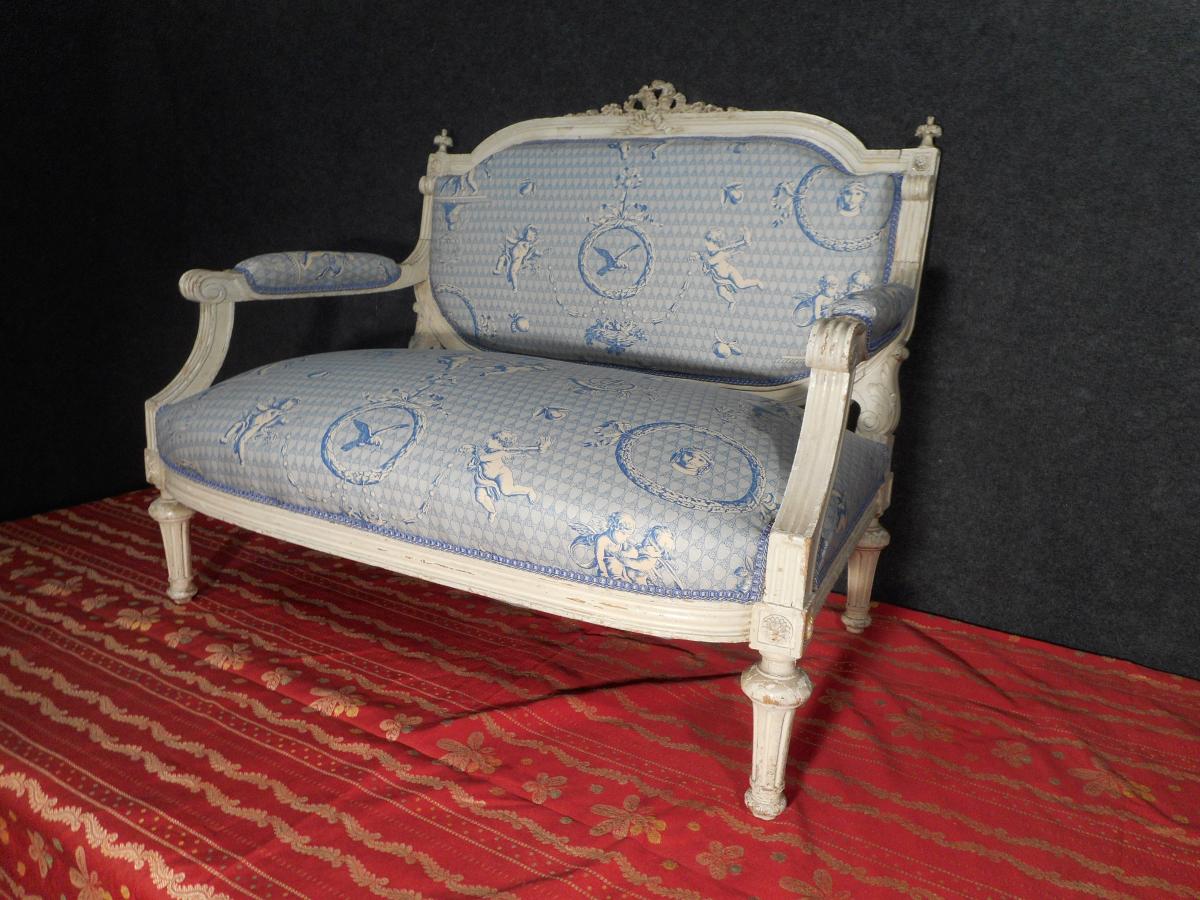 Small Lacquered Sofa Nineteenth Time-photo-2