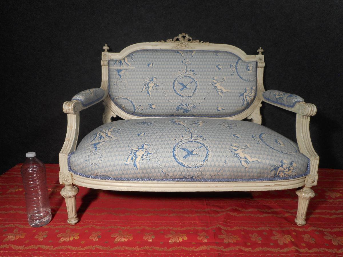 Small Lacquered Sofa Nineteenth Time-photo-3