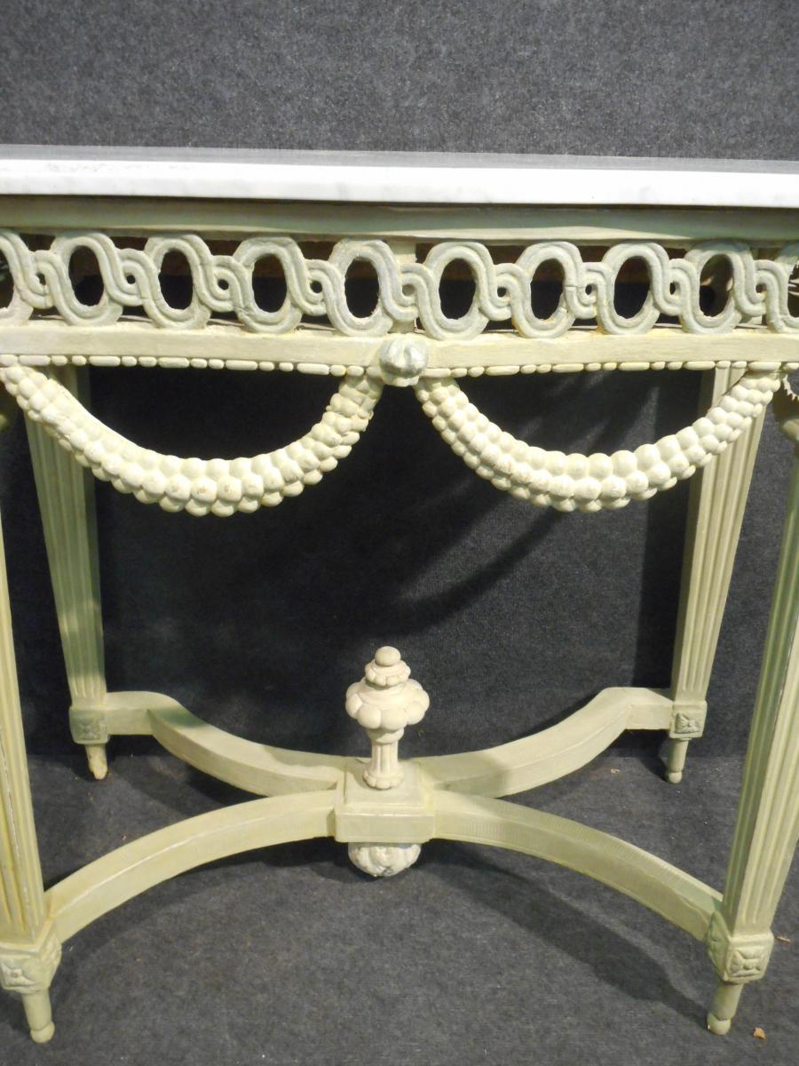 Petite Console Galbé Laqué époque Louis XVI-photo-3