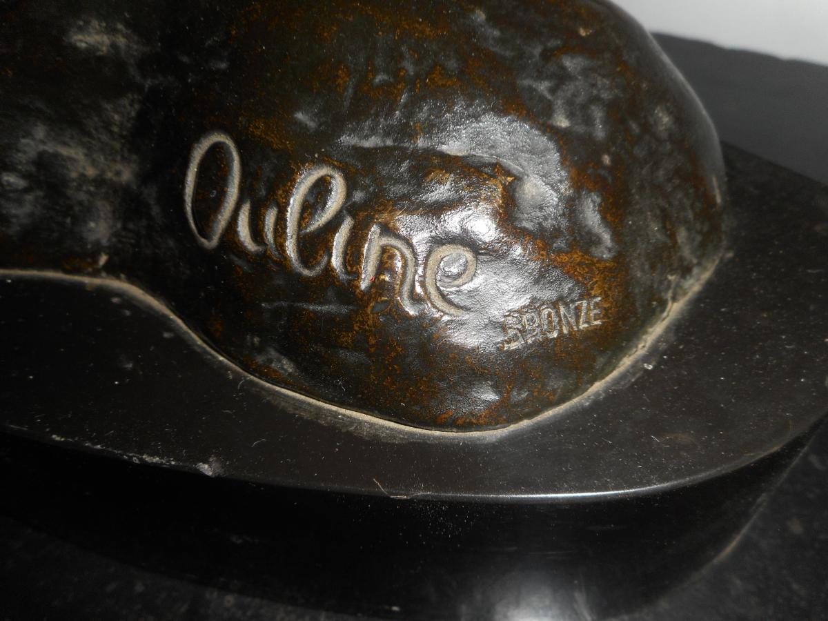 Bronze Statue Art Deco Period Signed Alexandre Ouline-photo-2