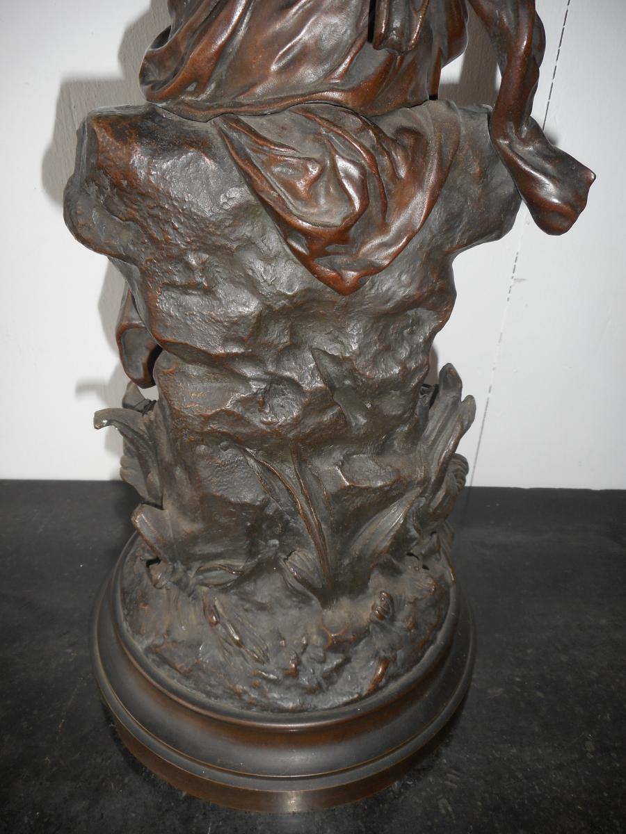 Statue En Bronze XIXe Intitulé "charmeuse" Signé Hippolyte Moreau-photo-7