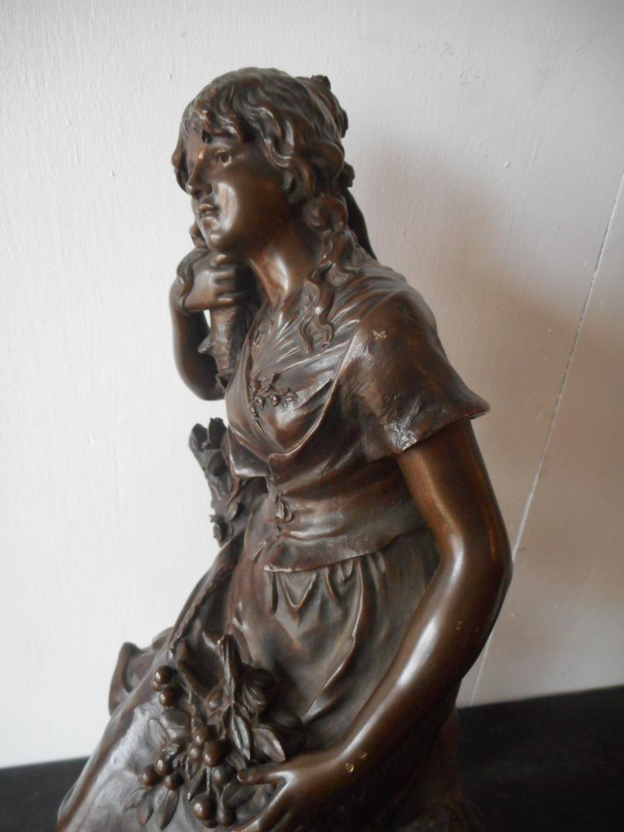 Bronze Statue Nineteenth Time Signed Auguste Moreau-photo-3
