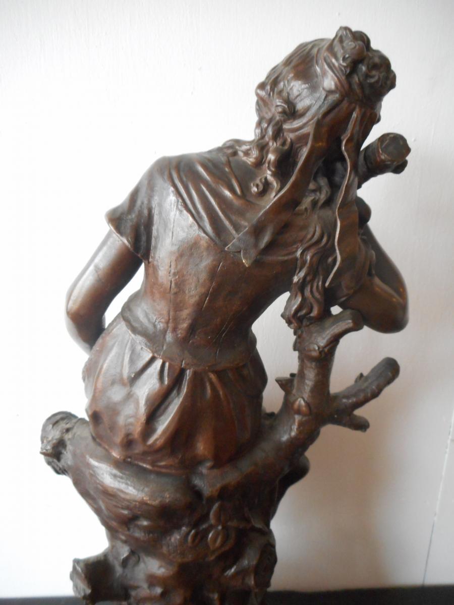 Bronze Statue Nineteenth Time Signed Auguste Moreau-photo-6