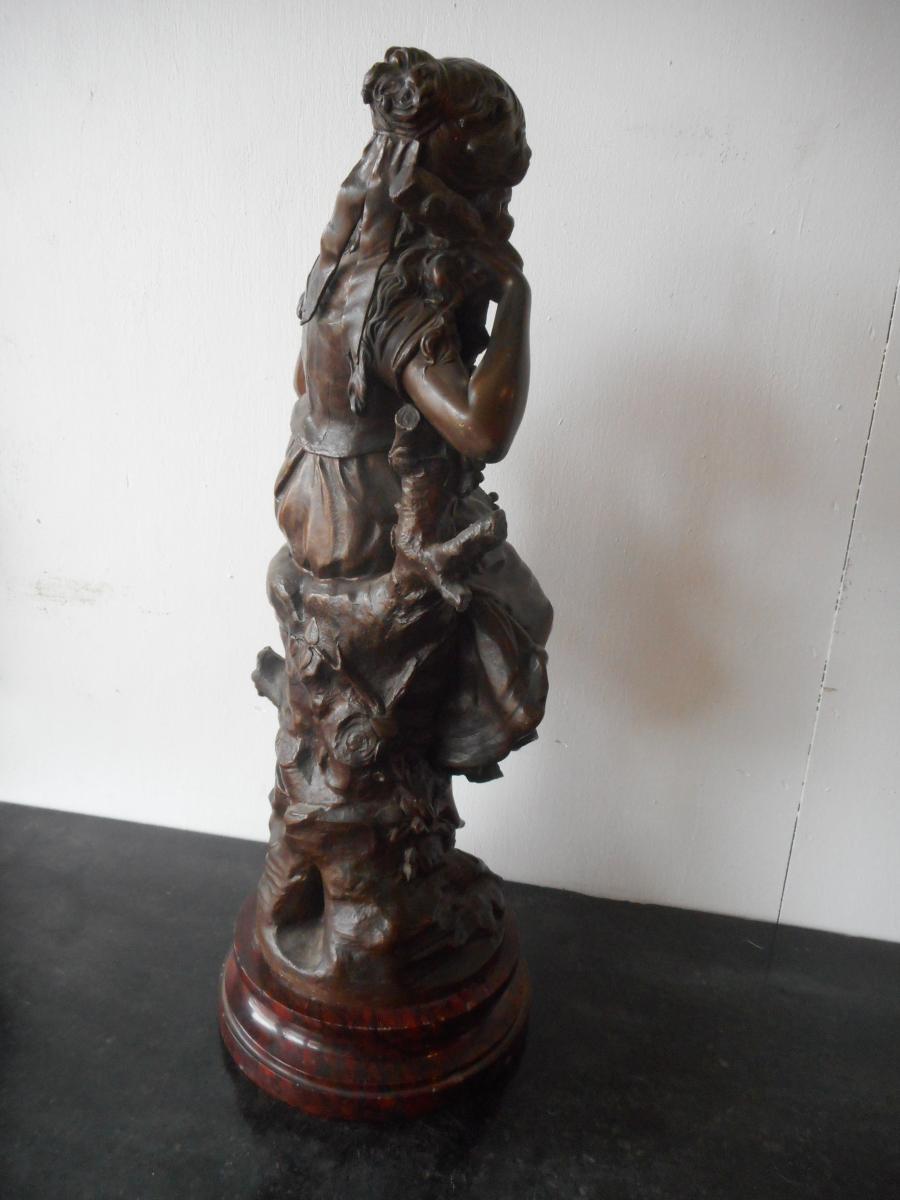 Bronze Statue Nineteenth Time Signed Auguste Moreau-photo-7